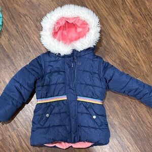 Carter's Navy and Pink Kids Jacket with Rainbow Detail
